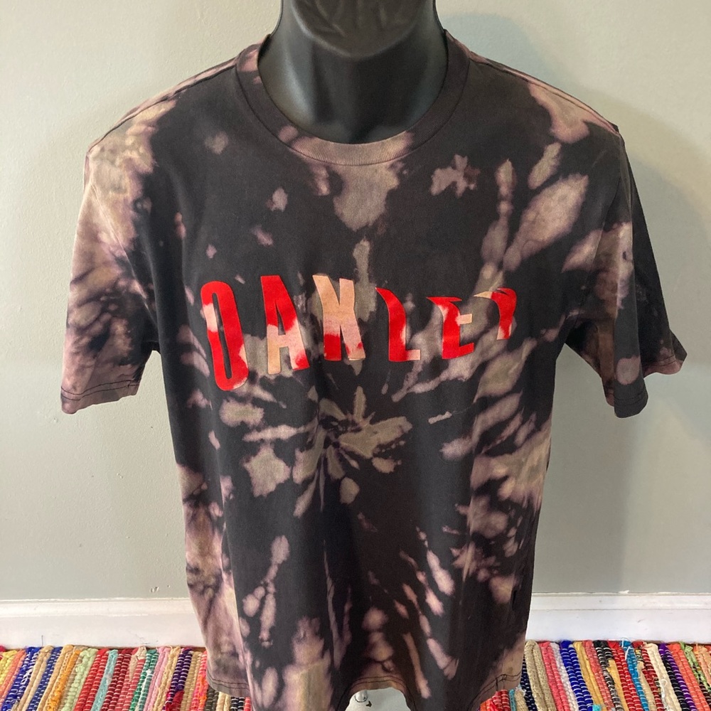 Oakley Logo Tie Dye Tee Shirt Black Large